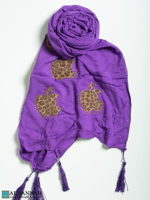 Leopard Apple Tasseled Shayla Hijab hi2302