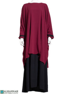 Two Piece Abaya in Maroon ab786