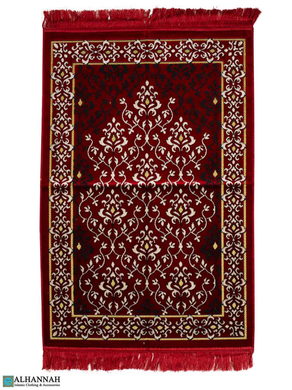 Turkish Prayer Rug Damask Design in Red
