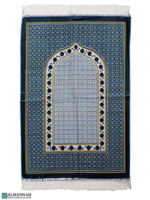 Turkish Prayer Rug - Geometric Pattern - Turquoise