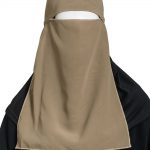 One Layer Niqab with Velcro Fastener - Tan