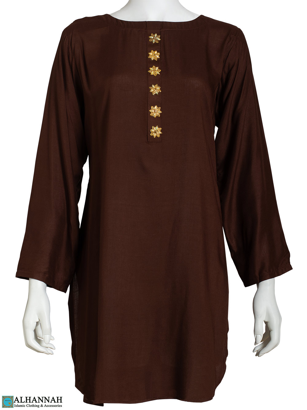 Classic Women's Kurta - Chocolate | st621 » Alhannah Islamic Clothing