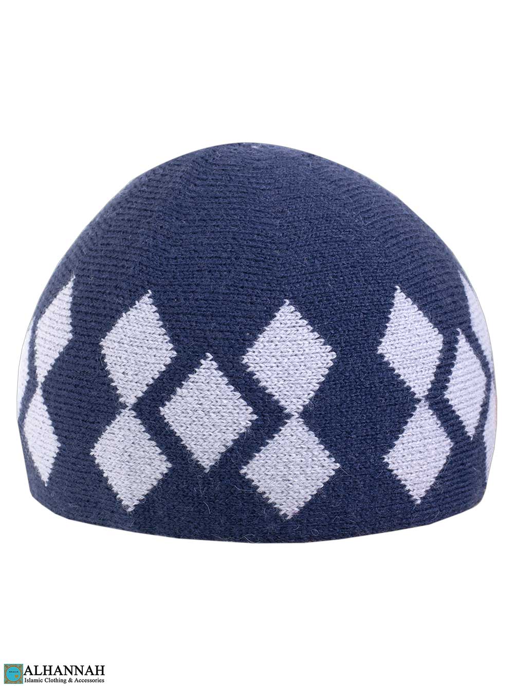 Argyle Pattern Kufi Hat - Persian Blue