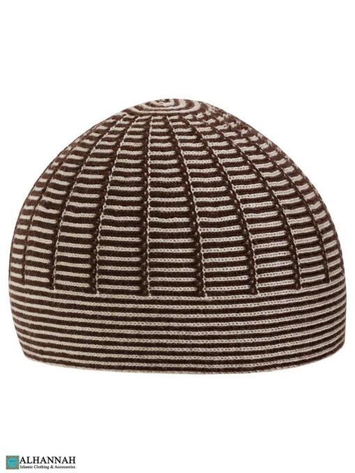 Brown Striped Turkish Kufi Hat