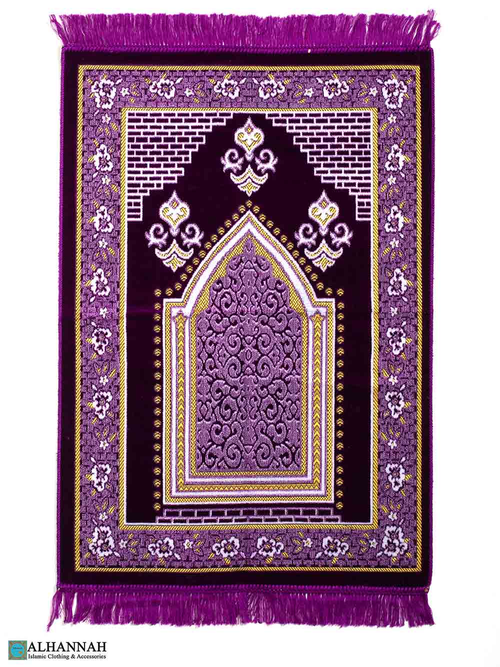 Turkish Prayer Rug – Floral Border in Violet