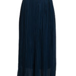 Blue Knife Pleat Maxi Skirt st1430