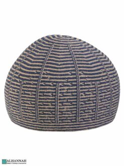 Striped Turkish Kufi Hat in Tan and Navy