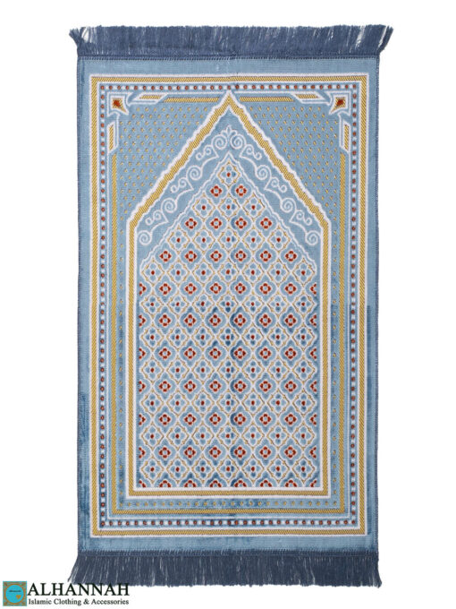 Arabesque Accent Blue Turkish Prayer Rug ii1408