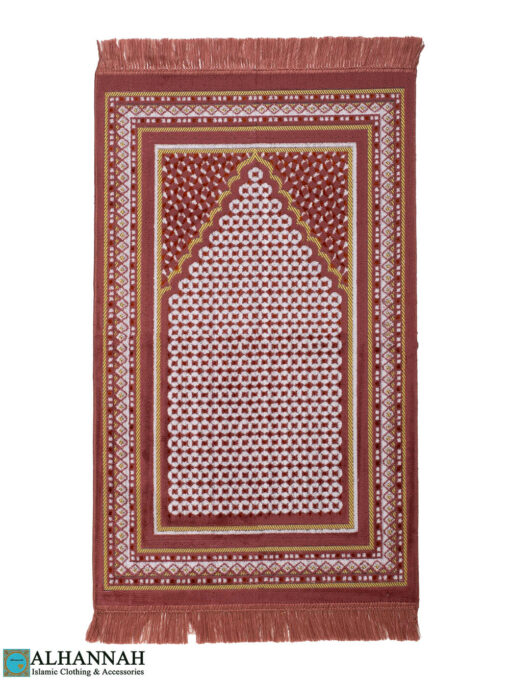 Red-Clay Honeycomb Turkish Prayer Rug ii1428