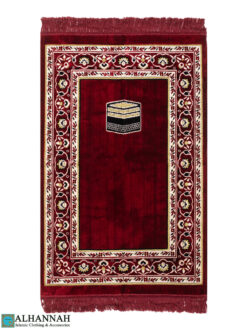 Turkish Prayer Rug with Kaaba Motif Red ii1412