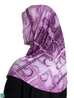Amira Hijab Ribbon Print - Purple hi2601