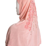 Amira Hijab with Floral Applique - Pink hi2452