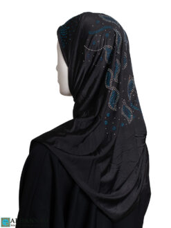 Beaded Amira Hijab - Black hi2435