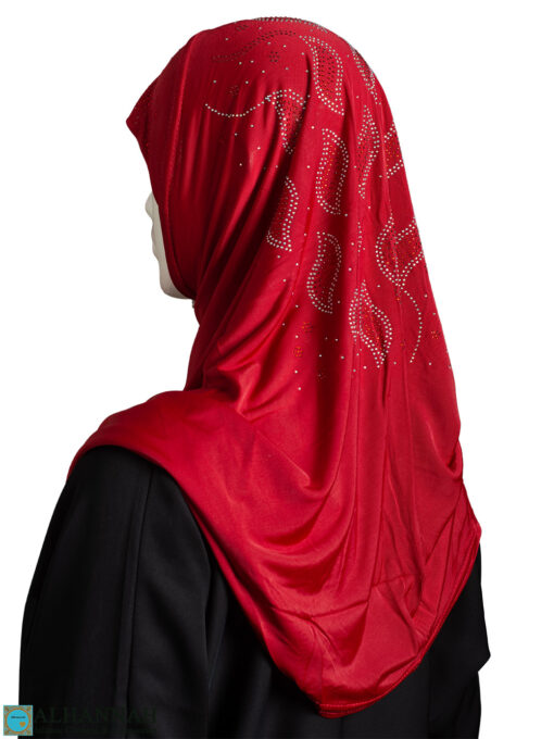 Beaded Amira Hijab - Cherry - hi2427