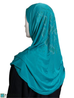 Beaded Amira Hijab - Cobalt Teal hi2428