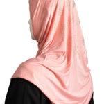 Beaded Amira Hijab - Coral - hi2426