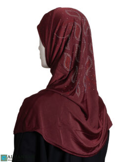 Beaded Amira Hijab - Maroon hi2429