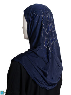 Beaded Amira Hijab - Navy hi2431