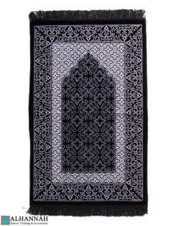 Black Turkish Prayer Rug with Triple Arch ii1455