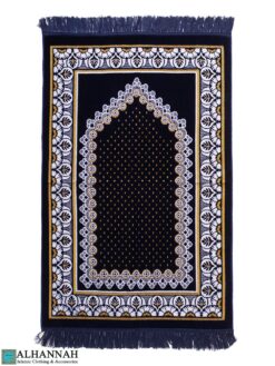 Geometric-Feather Turkish Prayer Rug - Navy ii1495