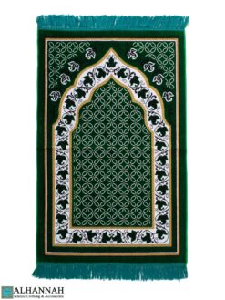 Islamic Prayer Rug with Foliage Border - Green ii1504