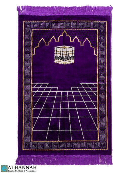 Turkish Prayer Rug with Kaaba Motif - Violet ii1477