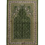 ii1509 Olive Prayer Rug with Floral Design