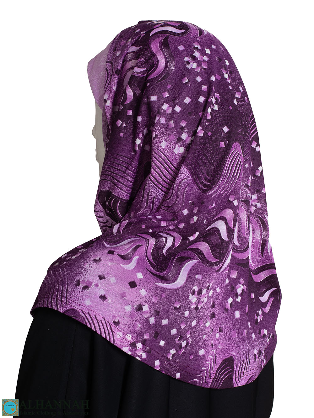 2-Piece Amira Hijab - Confetti Print - - Purple hi2602