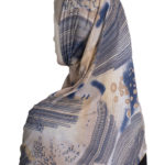 Contemporary 2-Piece Amira Hijab - Blue & Tan -hi2606