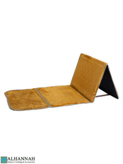 Gold Foldable Prayer Rug with Backrest ii1530