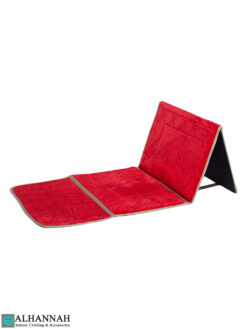 Red Foldable Prayer Rug with Backrest ii1527