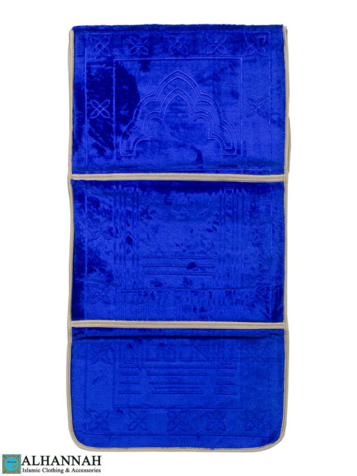 Sapphire Foldable Prayer Rug with Backrest ii1528 flat