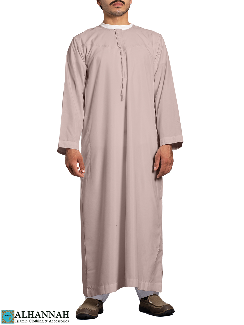 Yemeni Thobe – Pink-Beige | me893 » Alhannah Islamic Clothing