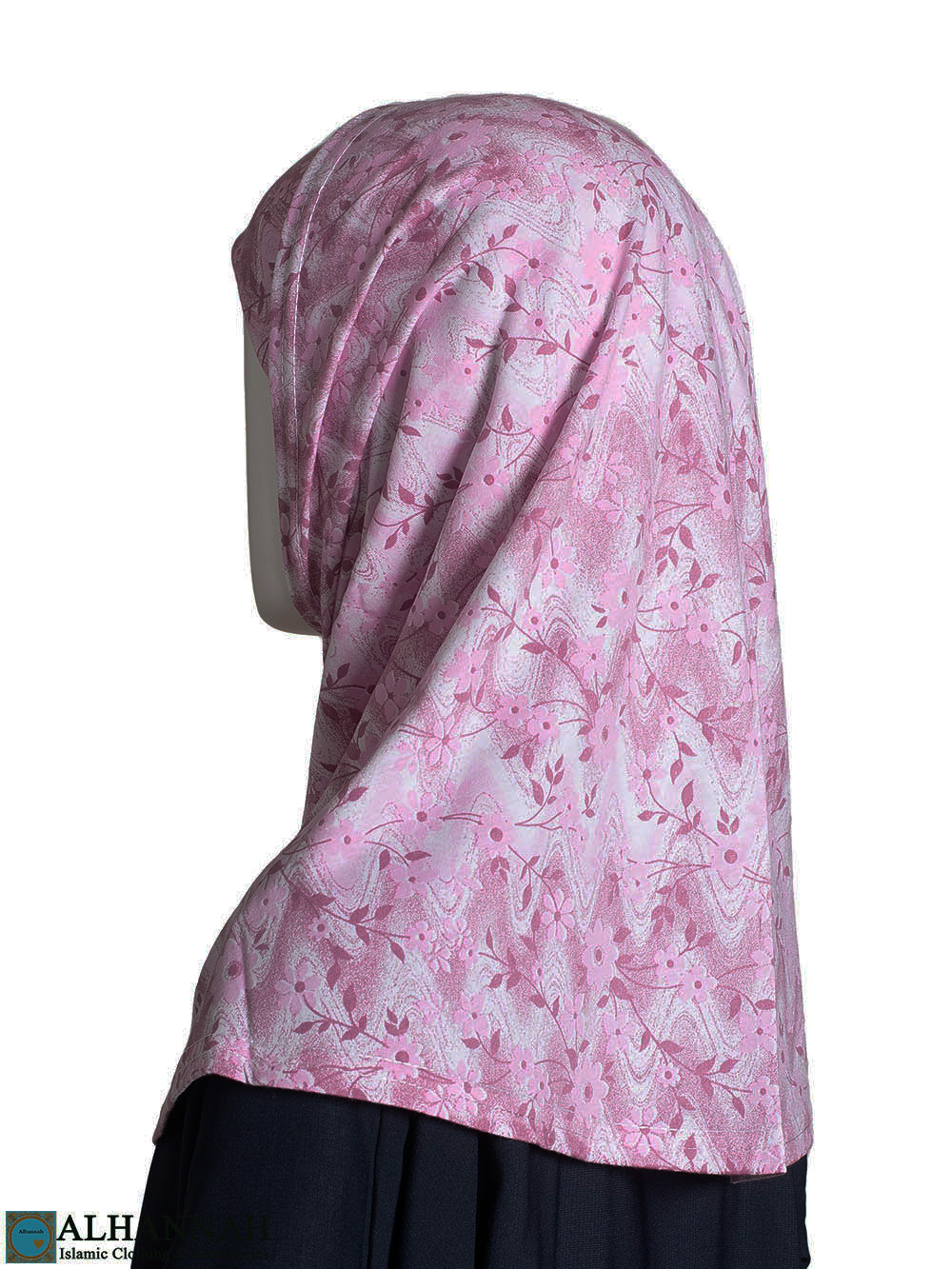 Girls Dainty Floral Amira Hijab - Pink ch553