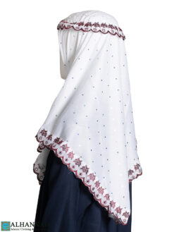 Girls Embroidered Amira Hijab - Maroon ch537