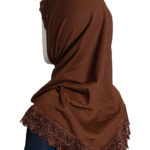 Girls Lace Amira Hijab - Chocolate ch543