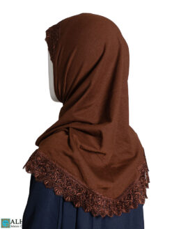 Girls Lace Amira Hijab - Chocolate ch543