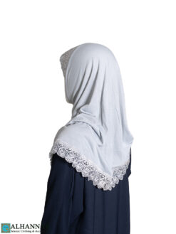 Girls Lace Amira Hijab - Grey ch544