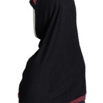 Girls Ribbon Trim Amira Hijab - Black ch541