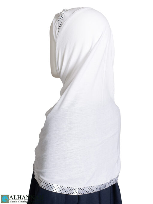 Girls White Ribbon Amira Hijab ch555