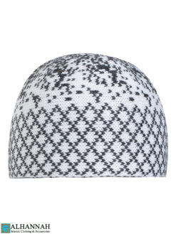 Kufi Hat - White & Charcoal me903