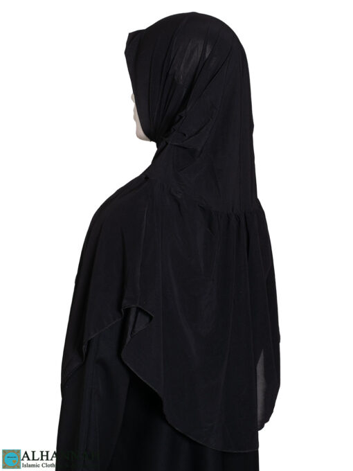 Shoulder Length Princess Hijab - Black hi2632