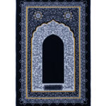 Cobalt Vining Floral Mosque Turkish Prayer Rug ii1606