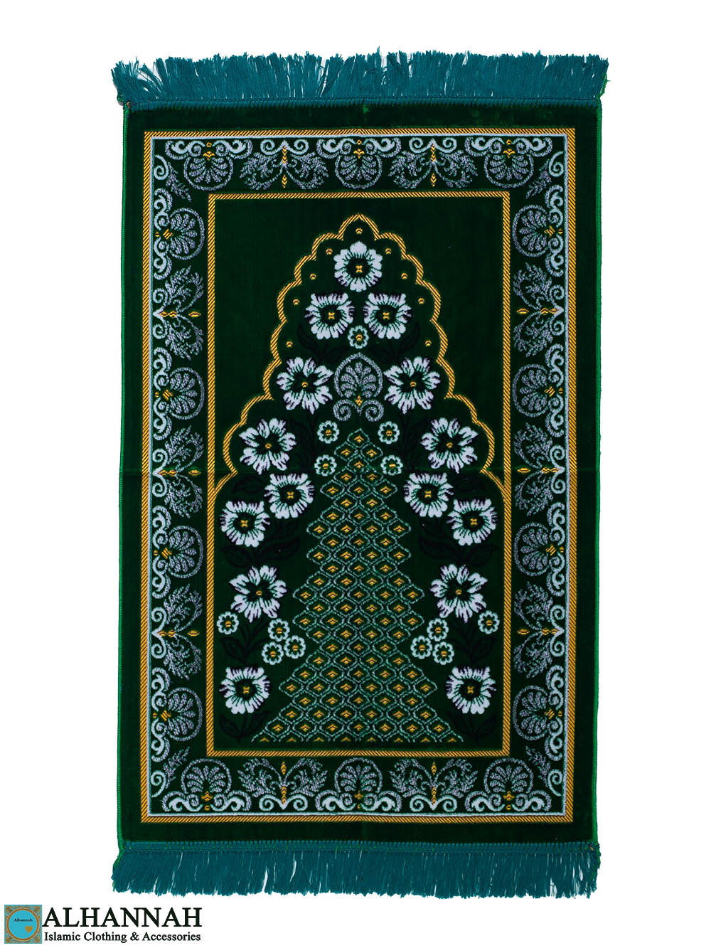 Emerald Hibiscus Turkish Prayer Rug ii1604