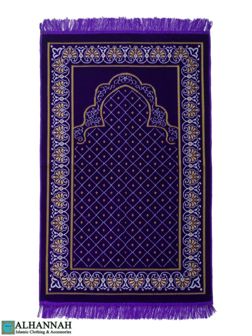 Turkish Prayer Rug with Classic Pattern - Purple ii1603