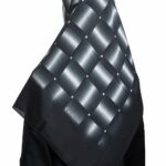 Checkered Square Gauze Hijab – Black hi2648
