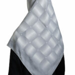 Checkered Square Gauze Hijab – Gray hi2644