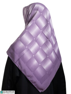 Checkered Square Gauze Hijab – Raspberry Frost hi2641