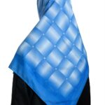 Checkered Square Gauze Hijab – Royal Blue hi2643