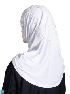 Bugle Bead Embellished 2-Piece Amira Hijab - White hi2652